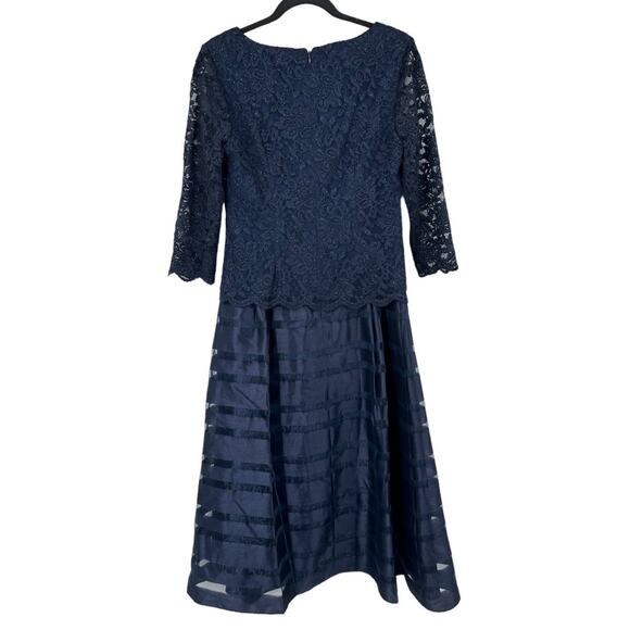 Alex Evenings Dress Mixed Media Fit flare blue size 6 - Picture 6 of 9